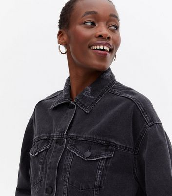 New look black on sale denim jacket womens