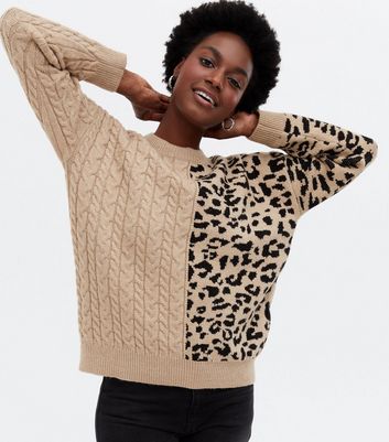 New look shop animal print jumper