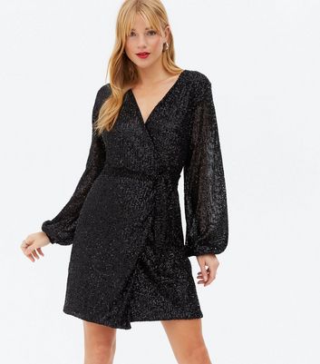 black sequin wrap