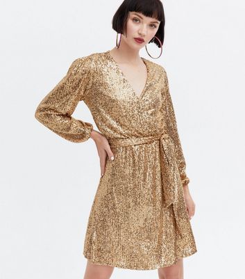 new look black and gold dress