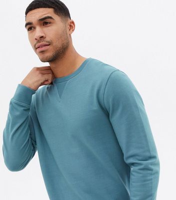 Blue Washed Crew Neck Sweatshirt | New Look