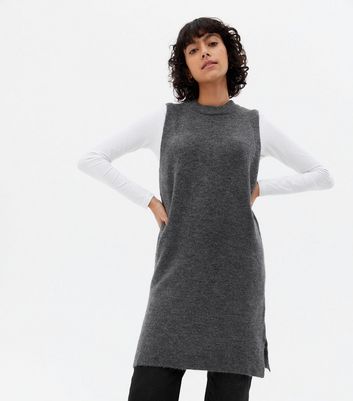 JDY Dark Grey Mini Vest Jumper Dress 