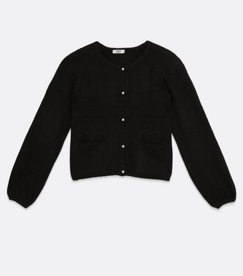 Jdy Black Puff Sleeve Button Up Cardigan New Look