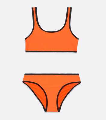 Girls Orange Scoop Bikini Set