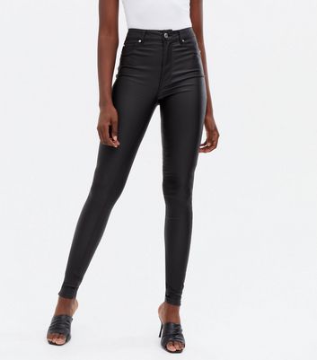 ONLY Tall Black Leather-Look High Waist 