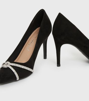 black diamante court shoes