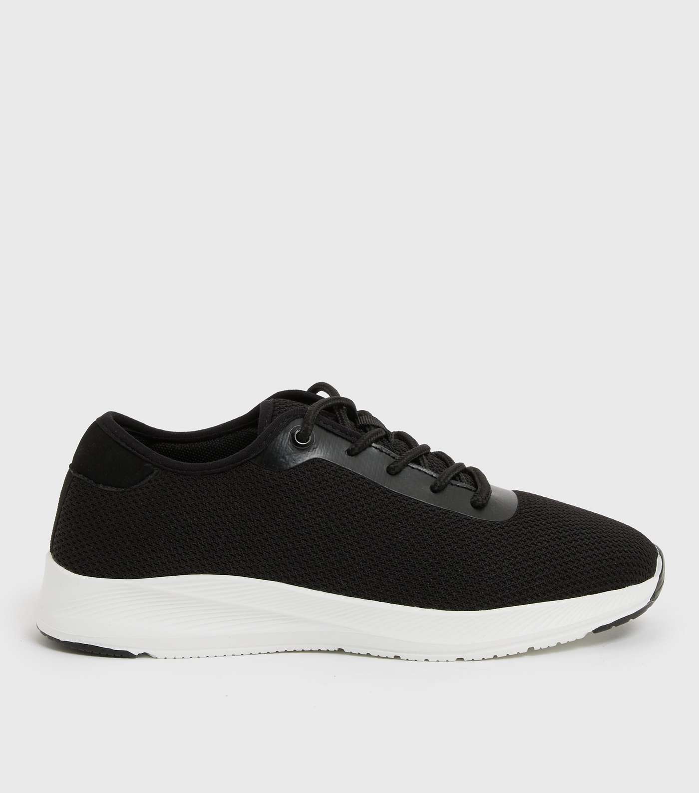Black Knit Lace Up Sports Trainers