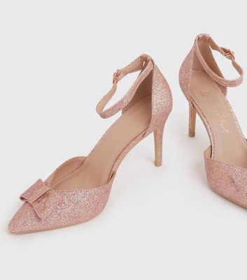 rose gold bow heels