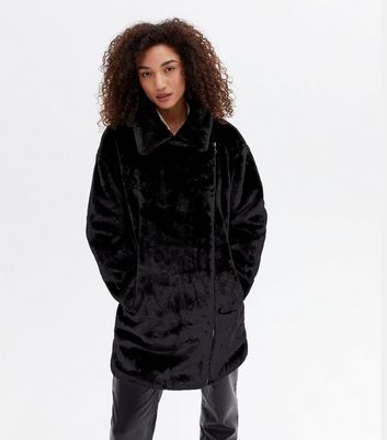 new look faux fur biker jacket