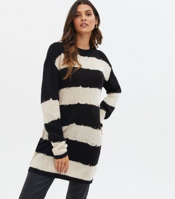 Black and white shop striped jumper dress