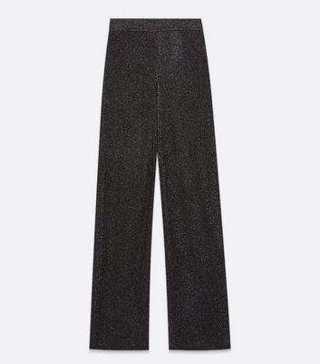 Click to view product details and reviews for Noisy May Black Glitter Knit Wide Leg Trousers New Look.