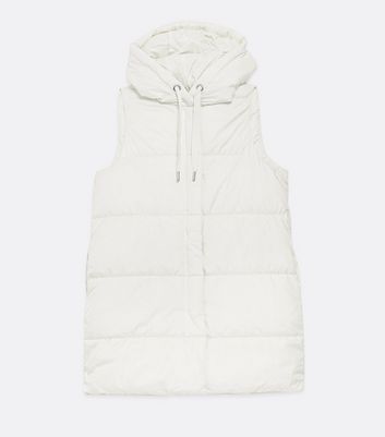 white gilet womens with hood