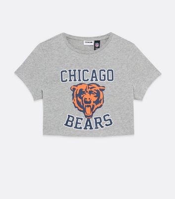 Noisy May Pale Grey Chicago Bears Crop Logo T Shirt New Look