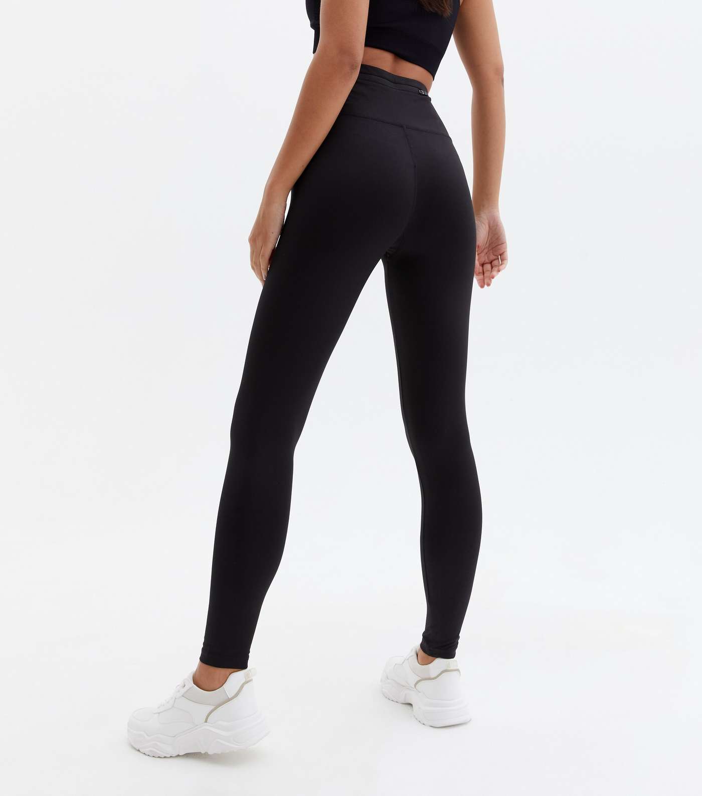 2 Pack Black and Grey Jersey High Waist Leggings Image 4