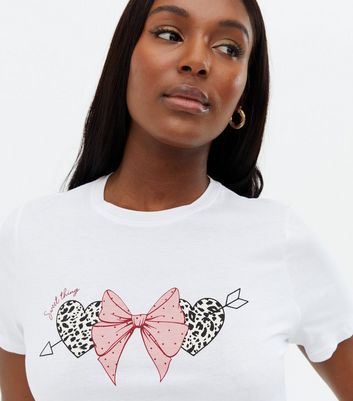 Damen Bekleidung White Bow Leopard Print T-Shirt
