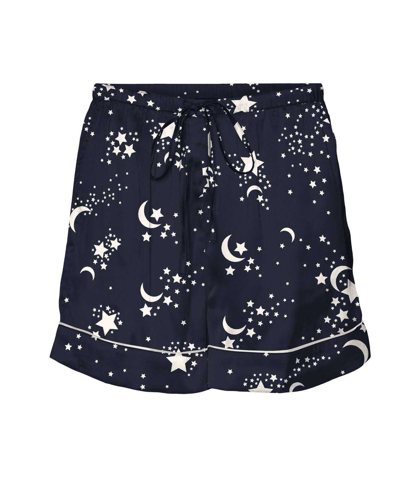 Vero Moda Curve Navy Celestial Satin Pyjama Shorts