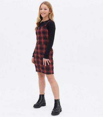 red check pinafore