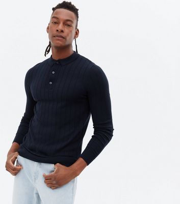 mens long sleeve polo neck