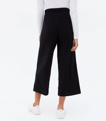 Cropped Jersey Pants - Black | Boden US
