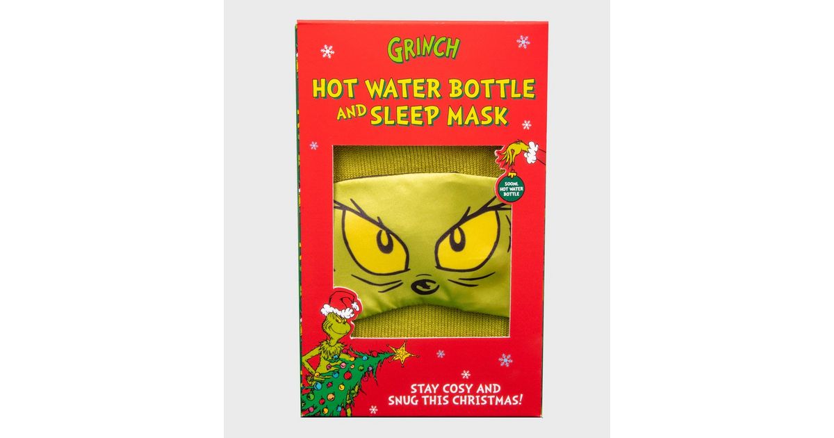Fizz Creations Green Grinch Hot Water Bottle and Eye Mask New Look
