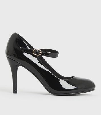 Wide fit cheap black patent heels