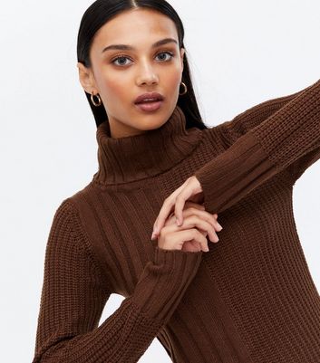 dark brown roll neck jumper