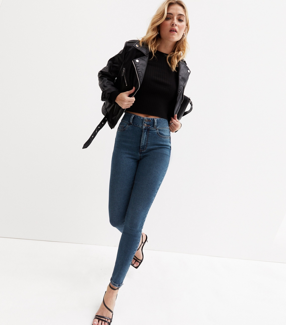 Women's Blue Lift & Shape High Waist Yazmin Skinny Jeans New Look