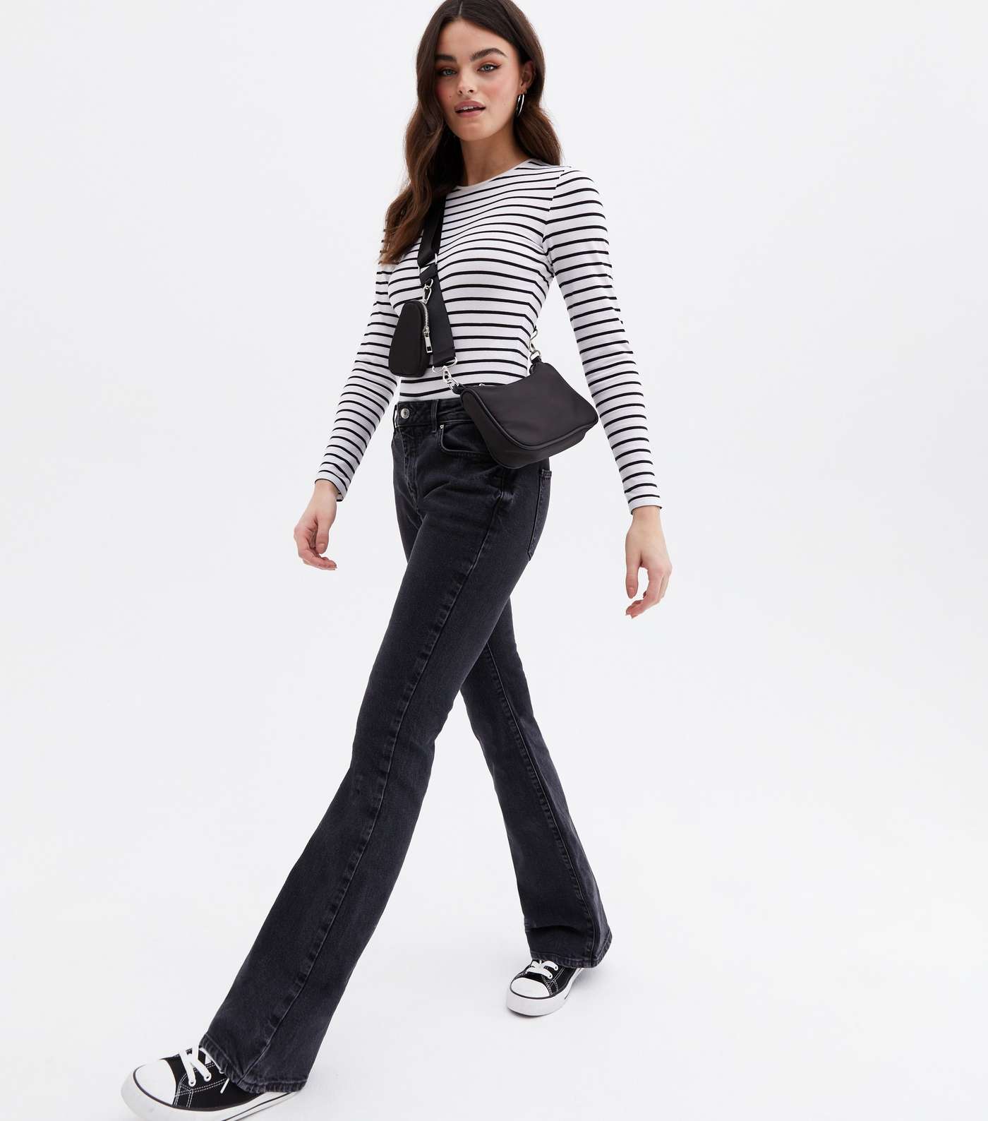 Black Low Rise Flared Brooke Jeans