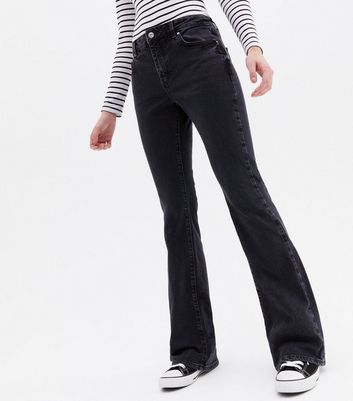 Black Low Rise Flared Brooke Jeans 
