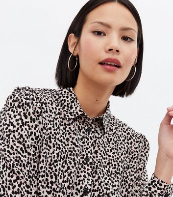 Black Animal Print Long Sleeve Shirt New Look