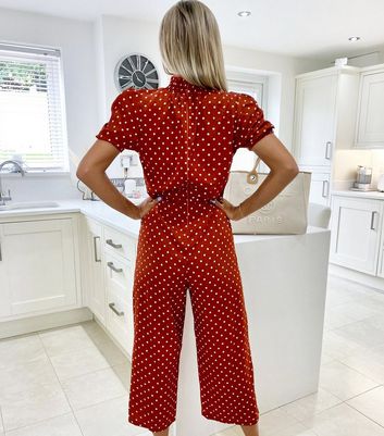 Polka dot jumpsuit new hot sale look