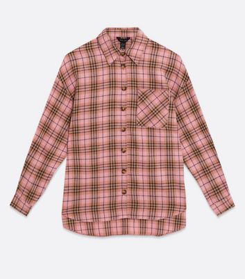 Pink Check Oversized Shirt | New Look