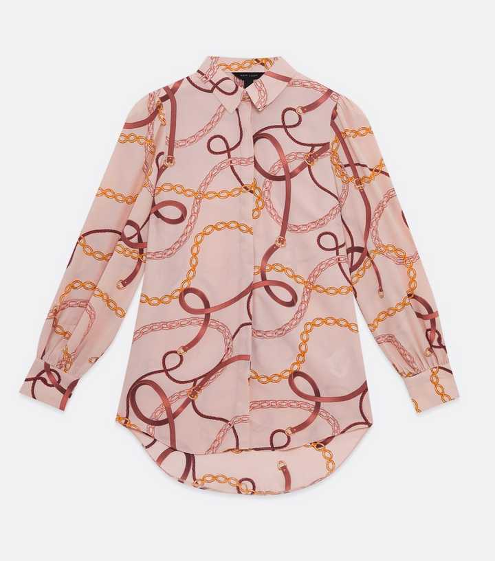 zara pink chain blouse