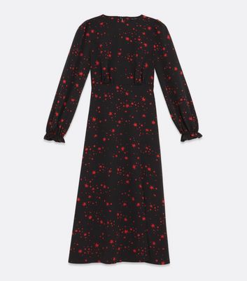 Long Sleeve Split Hem Midi Dress 