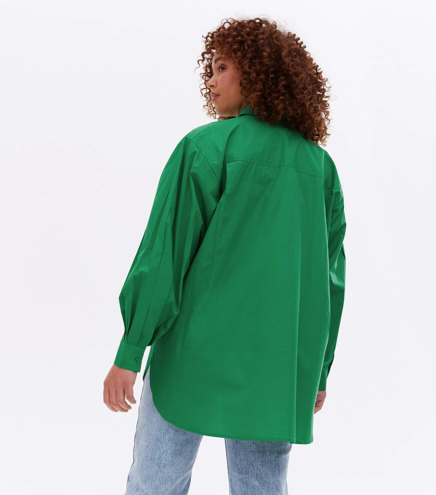 Green Long Puff Sleeve Shirt Image 4