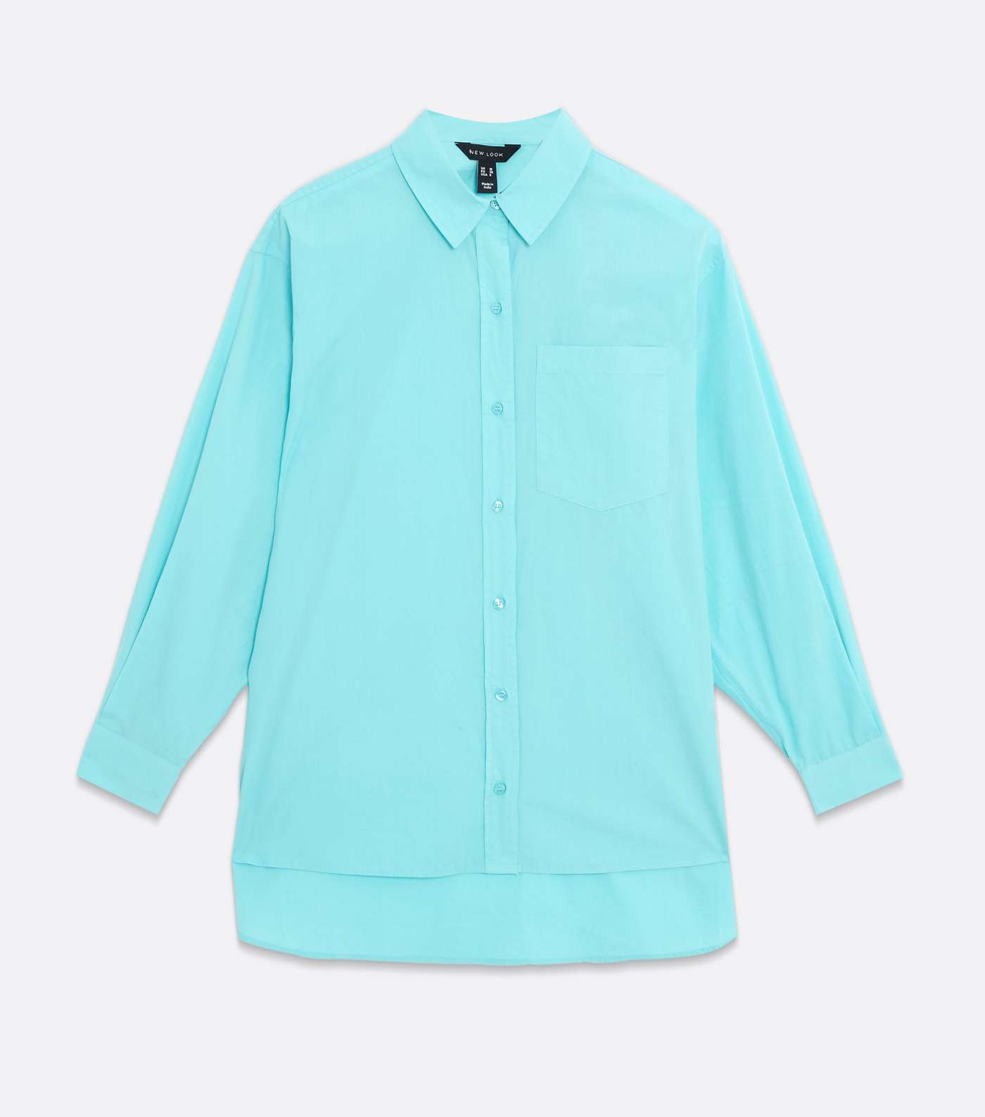 Turquoise Long Puff Sleeve Shirt Image 5