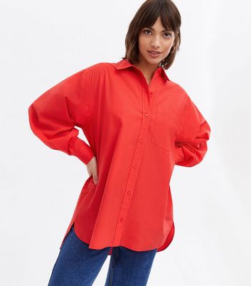 Damen Bekleidung Red Long Puff Sleeve Shirt