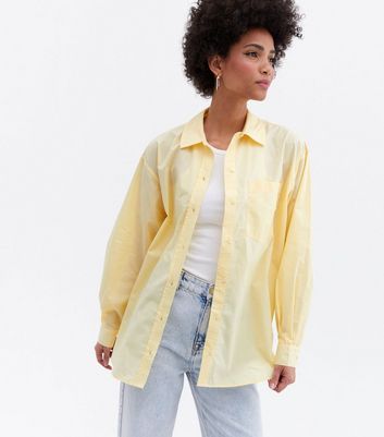 Pale Yellow Long Puff Sleeve Shirt 