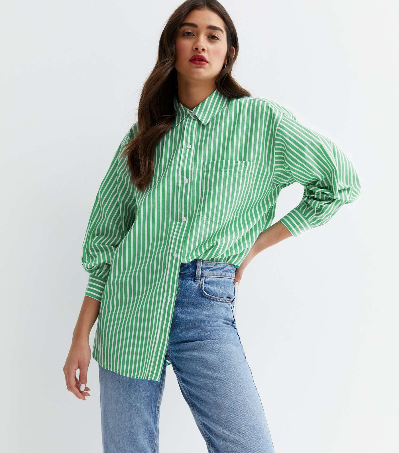 Green Stripe Poplin Shirt