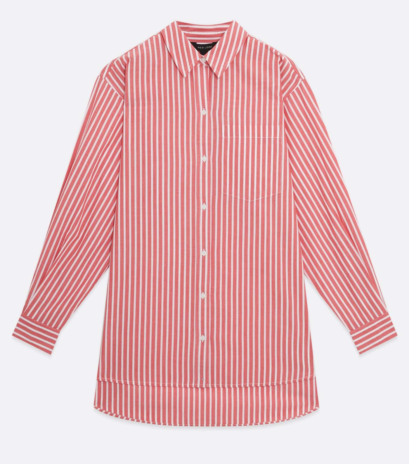 Red Stripe Poplin Long Sleeve Shirt Image 5