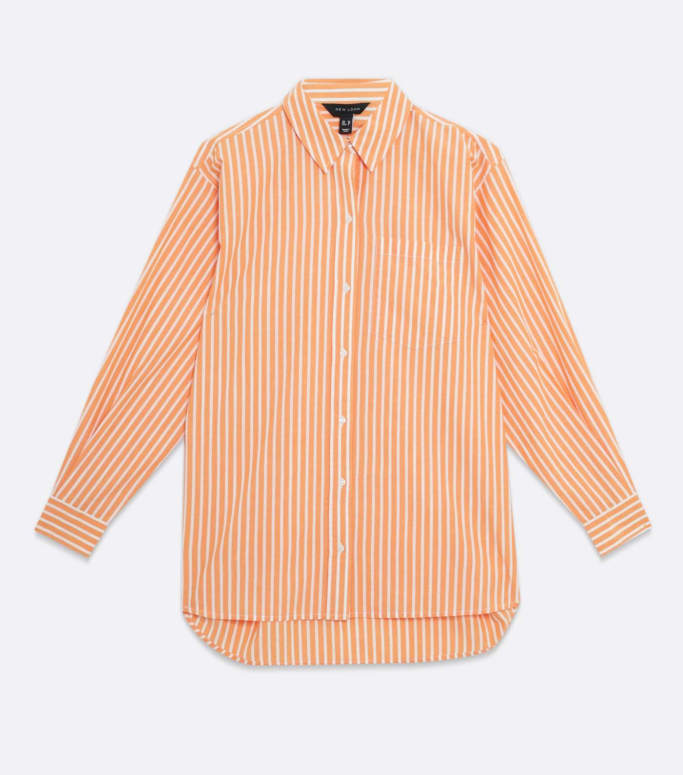 Orange Stripe Poplin Long Sleeve Shirt Image 5