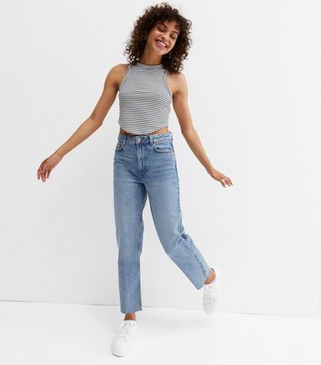 Streetwear Unisex Pockets Wide-Legged Straight Cut Denim Jeans (blue) -  Print on Demand | HugePOD