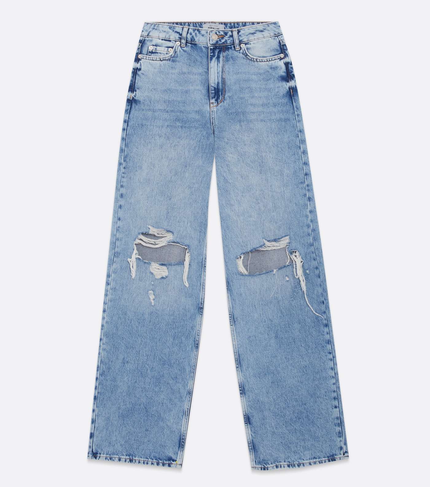 Blue Ripped Knee High Waist Sinead Baggy Fit Jeans Image 5