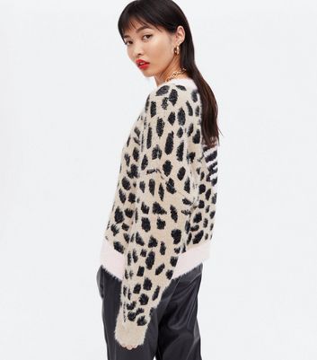 blue animal print jumper