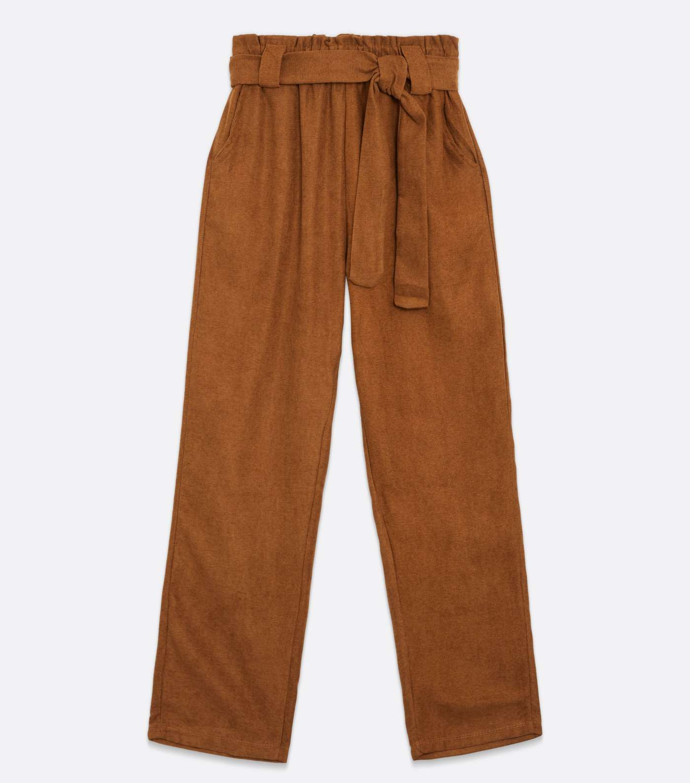 Blue Vanilla Tan Cord Belted Trousers Image 5