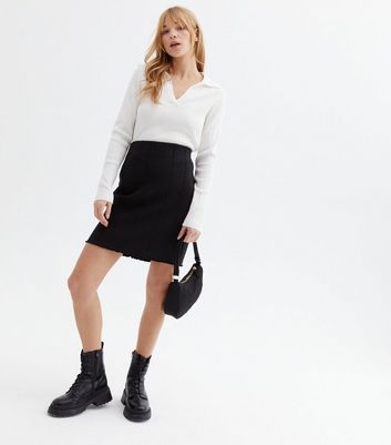 Womens Clothing Skirts Mini skirts NA-KD Black Asymmetric Frill Mini Skirt 