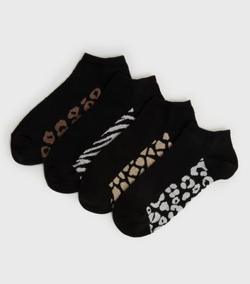 leopard print trainer socks