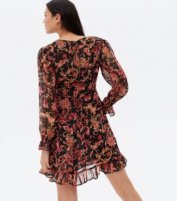 paisley print mini dress