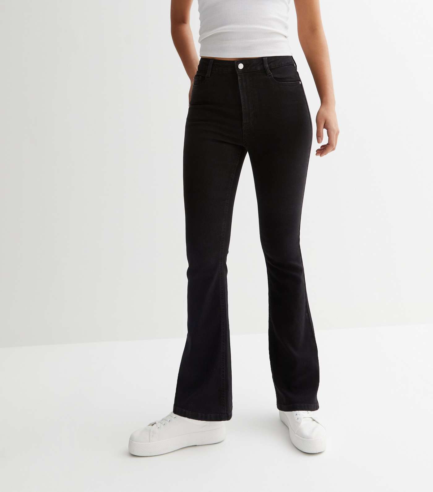 Black Waist Enhance Quinn Bootcut Jeans | New Look