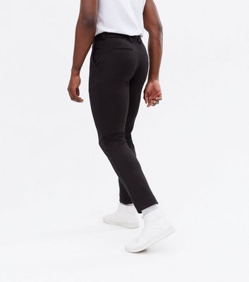 black slim fit trousers for men
